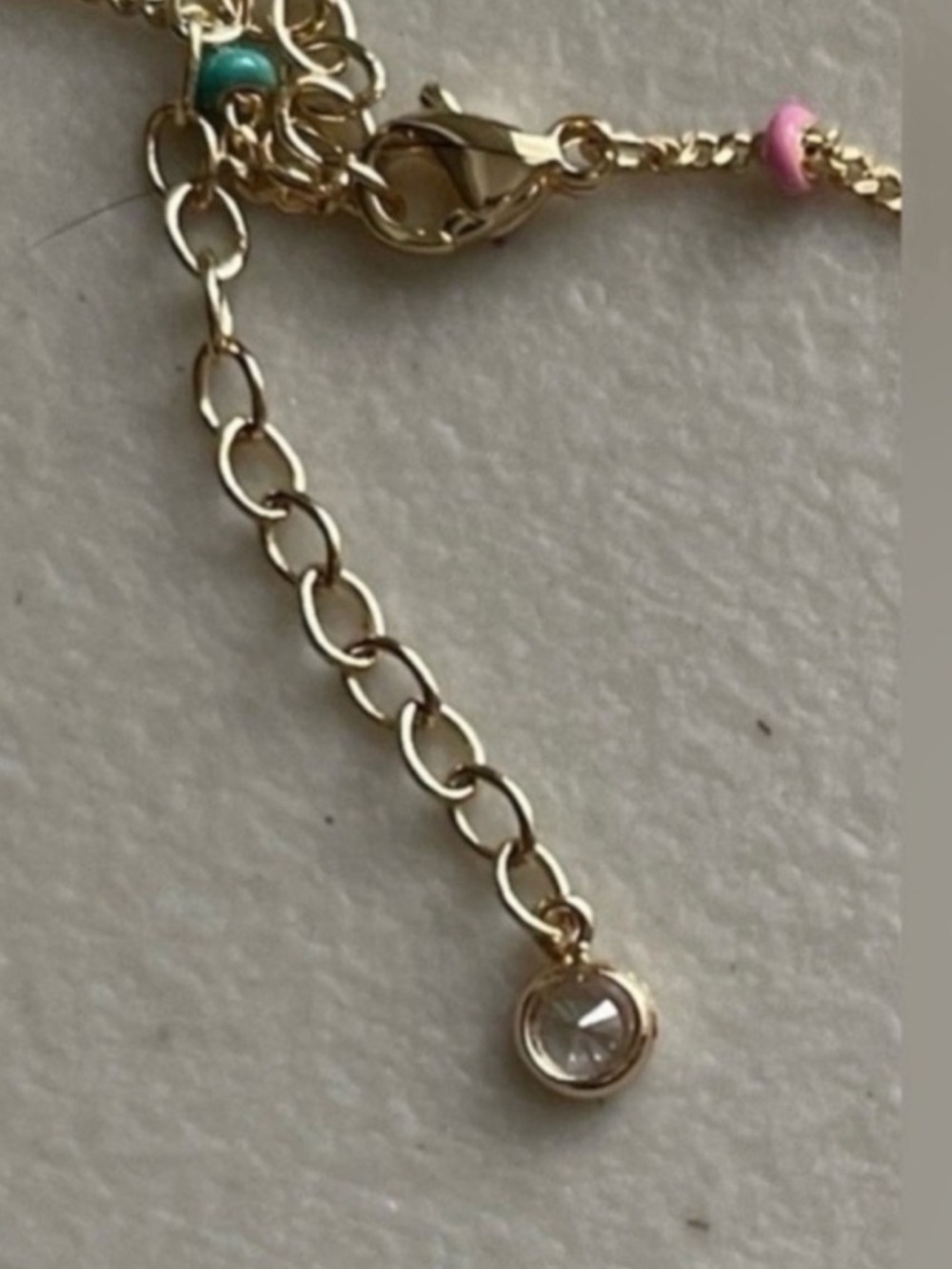 Christian Dior Purple Enamel Heart Charm Gf Multi Color Enamel Necklace - Picture 3 of 4